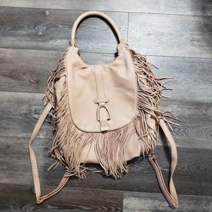 G.I.L.I Leather Backpack Tassel Light Pink